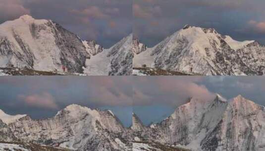 四川甘孜州雅哈垭口贡嘎群山高空航拍高清在线视频素材下载