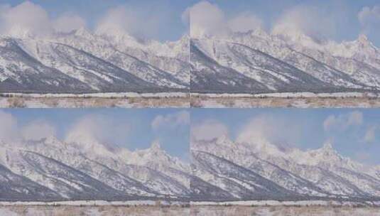 雪，大提顿，山脉，山脉高清在线视频素材下载
