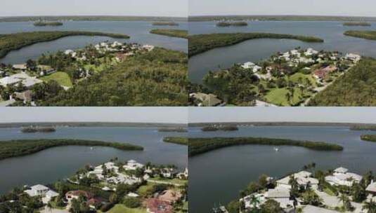 航拍岛屿上的住宅区高清在线视频素材下载