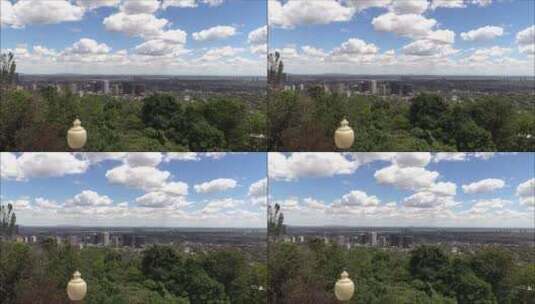 城市上方的白云高清在线视频素材下载
