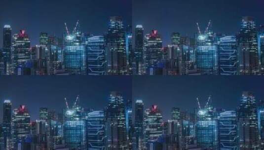 城市夜晚的建筑高清在线视频素材下载