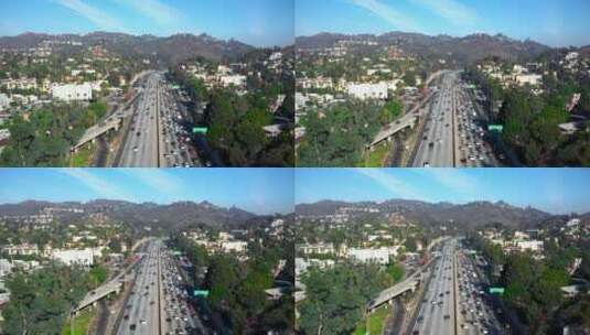 好莱坞高速公路鸟瞰高清在线视频素材下载