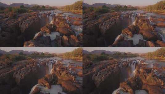 岩石露头上的瀑布高清在线视频素材下载