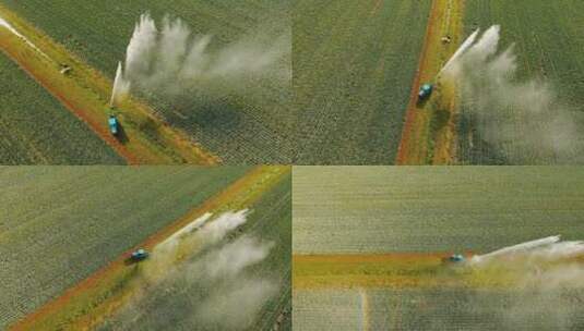 航拍农田灌溉系统高清在线视频素材下载