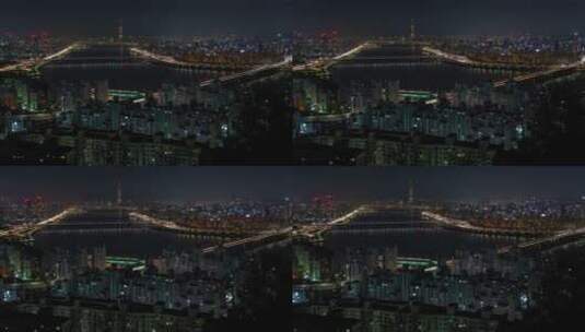夜幕下的城市建筑延时景观高清在线视频素材下载