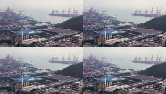 深圳港口的集装箱延时景观高清在线视频素材下载