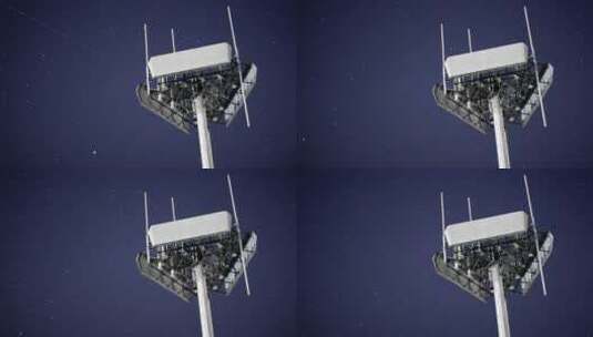 发射器在移动的夜空中高清在线视频素材下载