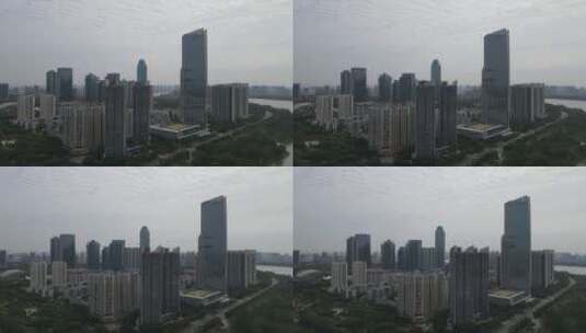 惠州阴天航拍高清在线视频素材下载
