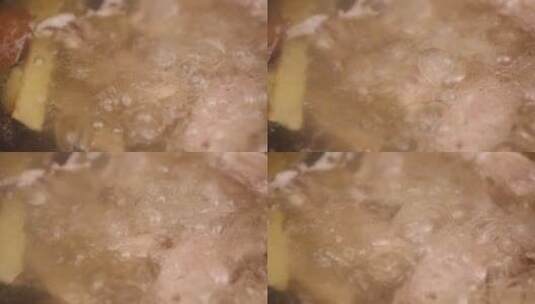 排骨汤沸水炖小排高清在线视频素材下载
