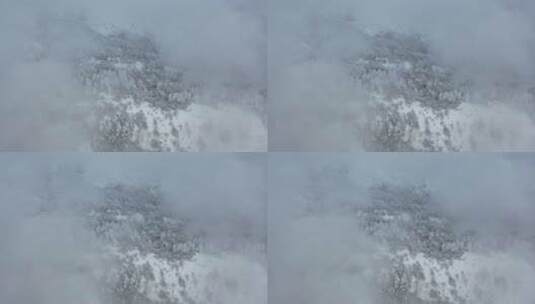 航拍湖北神农架风景区冬季雪山冰雪风光雪景高清在线视频素材下载