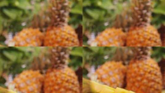 菠萝切块菠萝块果盘高清在线视频素材下载