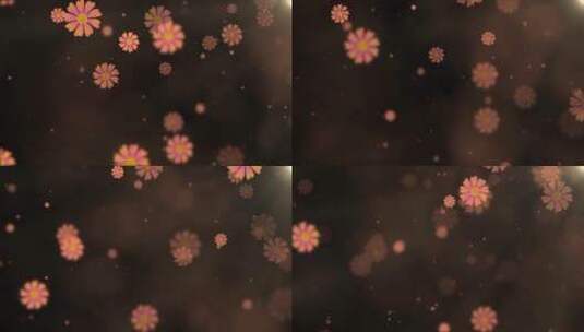 菊花花朵飘飞LED唯美演绎背景高清在线视频素材下载