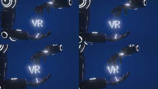 VR机器人机械臂科技感三维场景高清在线视频素材下载