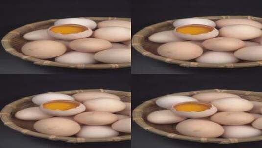 乡里土鸡蛋美食4k视频旋转展示高清在线视频素材下载