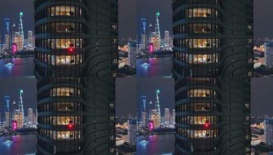都市高档酒店夜景航拍高清在线视频素材下载