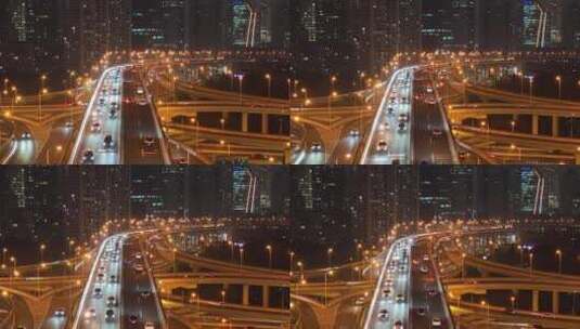 夜晚城市交通高清在线视频素材下载
