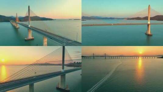 航拍惠州海湾大桥高清在线视频素材下载