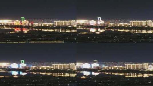 江西九江城市夜景移动延时航拍竖屏高清在线视频素材下载