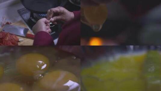 鸡蛋西红柿制作过程高清在线视频素材下载