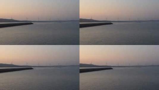 漳州东山岛海湾风车日暮高清在线视频素材下载