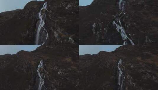 秋季高原山谷瀑布高清在线视频素材下载
