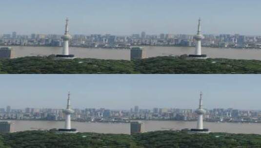 城市航拍武汉电视塔竖屏航拍高清在线视频素材下载