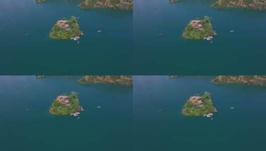 泸沽湖王妃岛航拍4K素材高清在线视频素材下载