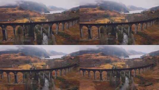 废弃的火车拱桥高清在线视频素材下载