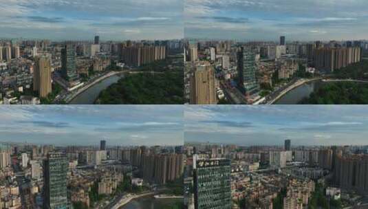 成都东门望江公园航拍城市景观高清在线视频素材下载