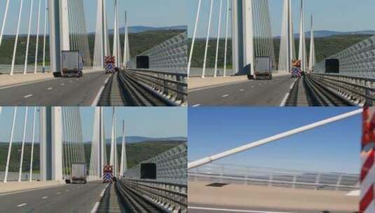 法国米约高架桥交通公路车辆行驶高清在线视频素材下载