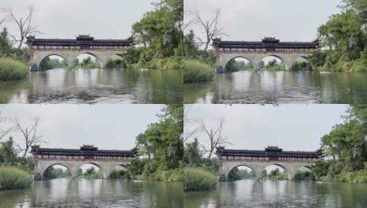 广利桥风雨桥小桥流水有人家古建筑保护高清在线视频素材下载