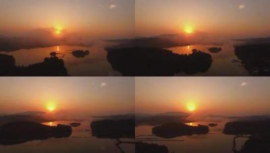 湖泊日落景观高清在线视频素材下载