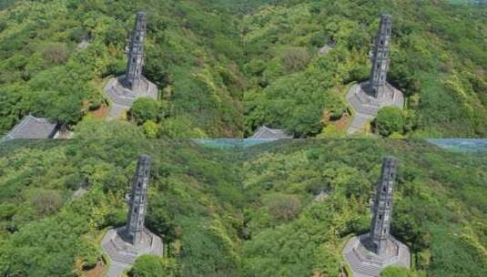 航拍山顶高塔著名旅游景点天马山风景区高清在线视频素材下载