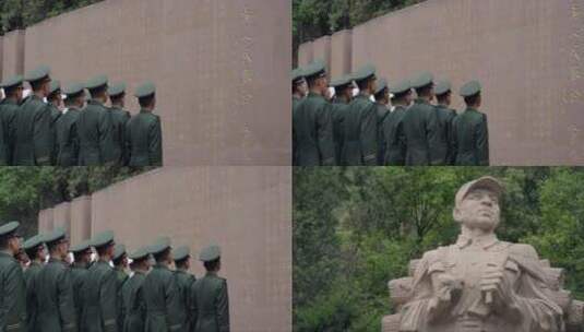 张思德为人民服务纪念碑高清在线视频素材下载