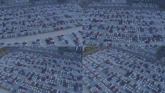 航拍比亚迪新能源汽车厂区停车场 转 中景高清在线视频素材下载