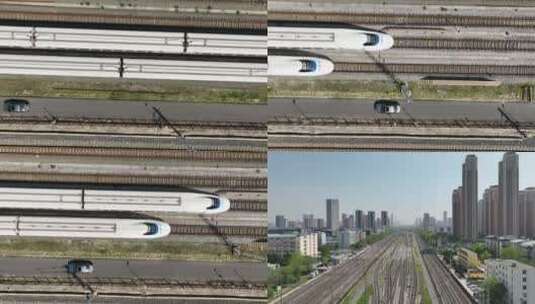速腾汽车与高铁高清在线视频素材下载