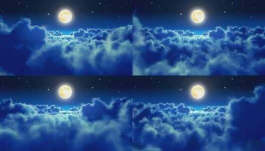 环境天空月亮云朵高清在线视频素材下载