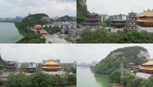 柳州文庙航拍风光 合集高清在线视频素材下载