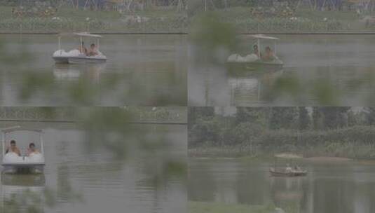 4K实拍湖面划船高清在线视频素材下载