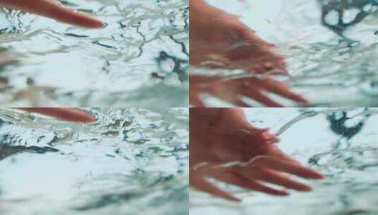 手摸水空间意境镜头特写高清在线视频素材下载