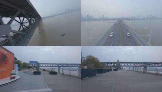 穿越机航拍武汉长江大桥高清在线视频素材下载