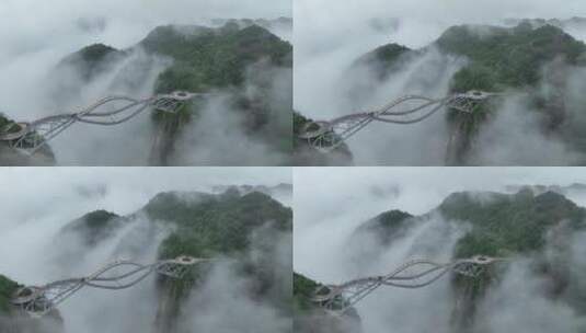 航拍浙江台州神仙居景区云海群山高清在线视频素材下载