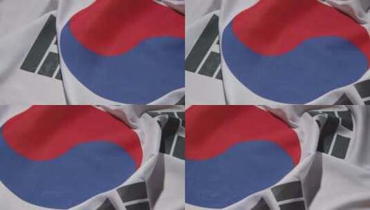 韩国国旗的特写高清在线视频素材下载