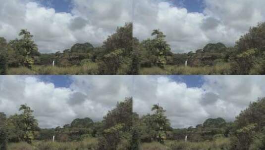 夏威夷云彩下的瀑布高清在线视频素材下载