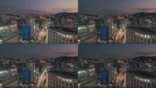 首尔城市夜晚景观延时高清在线视频素材下载