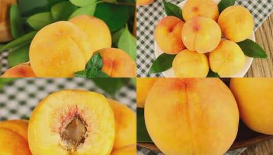 黄桃 新鲜水果高清在线视频素材下载