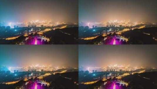 重庆南岸渝中区全景延时高清在线视频素材下载