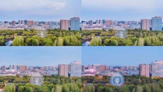中国内蒙古呼和浩特青城公园天际线延时摄影高清在线视频素材下载