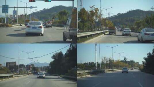 乡村公路开车行驶汽车行车记录仪驾驶视角高清在线视频素材下载