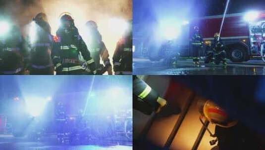 消防演练 消防宣传 奔赴火场高清在线视频素材下载
